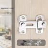 1SET Thickened Stainless Steel Door Buckle Latch 90 Degree Sliding Door Lock Household Pet Cage Door Bolt Right Angle Lock