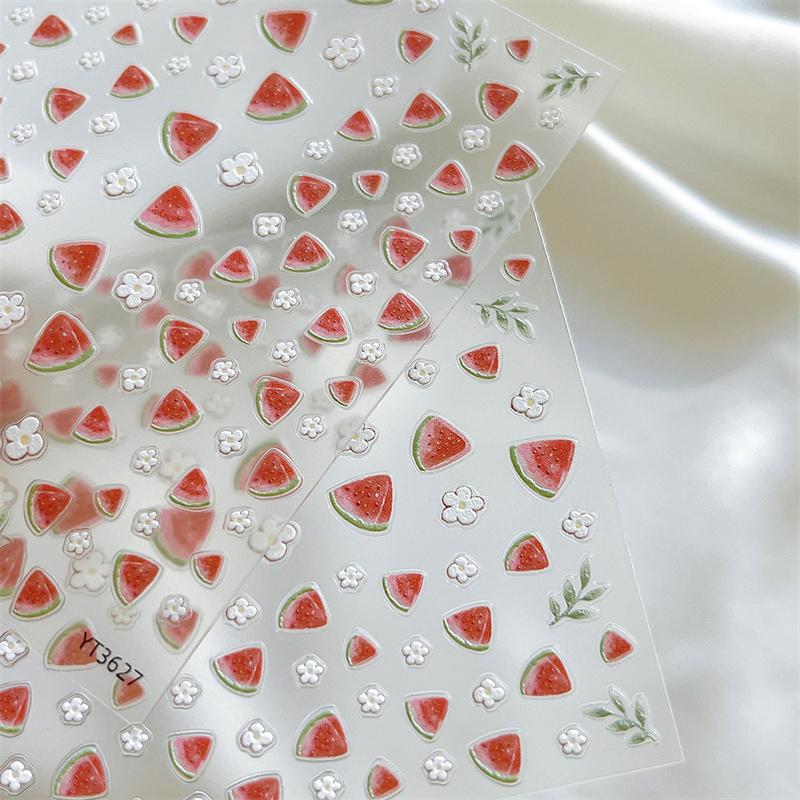 Cartoon Watermelon Nail Art Stickers Creative Self-Adhesive Nail Stickers Kawaii Nail Decals Diy Nail Decoration Accessories