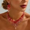 3 шт. Женский модный комплект ожерелья и серег с украшениями в виде звездных листьев и цирконами, Свадебный банкет, Вечеринка, Фестиваль, Подарок 8884