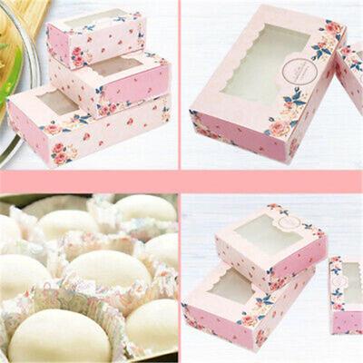 Pin Rose 10Pcs Sweet Beautiful Wedding Party Cup Cake For 2/4/6 Cake Case Cupcake Windowed Boxes