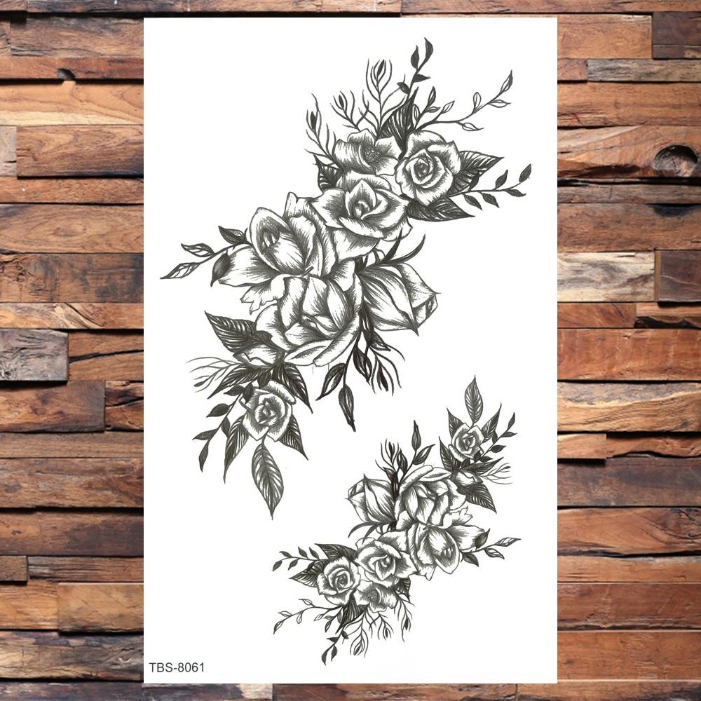 Realistic Dragons Fake Temporary Tattoo For Men Women Tribe Tigers Tattoos Stickers Spray Wolf Flowers Waterproof Tatoo Body Art