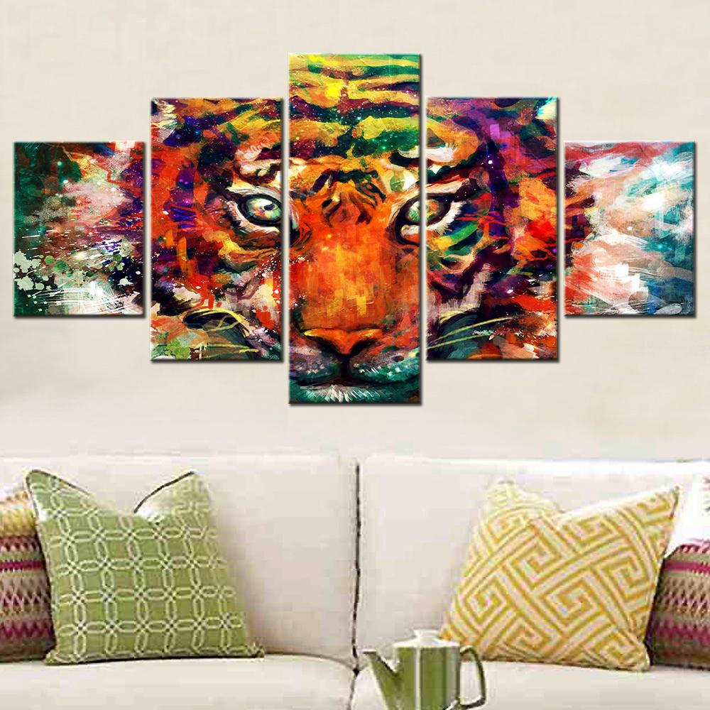 Modern Abstract Tiger Canvas Wall Art Set - Home Decor Painting Modular Living Room Picture Home Decoration Poster Print