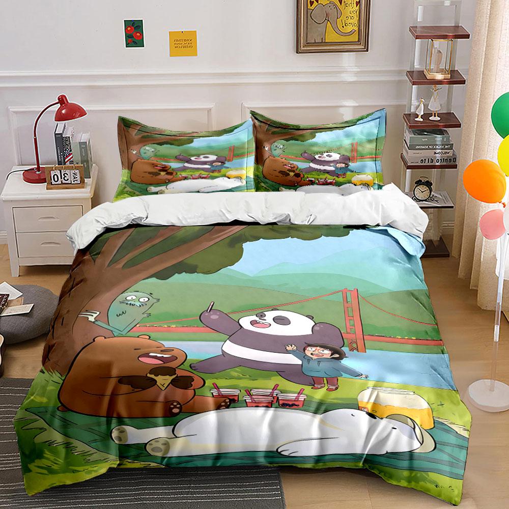 Bears, human, bridge, tree. Bedding sets Duvet cover sets Duvet covers Pillowcases(1 * Duvet Cover 2 * Pillowcases without duvet insert)