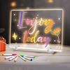 LED Drawing Board with 7 Pens Reusable Memo Pad Acrylic Wall Mounted or Stand Up Luminous Sketch Pad Glowing Message Board for Kids Adults
