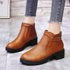 Fashion Large Size Shoes Women Thick Sole Mid-heel Ankle Boots Women 2025 New Women Thick Heel Fashion Women's Boots Botas De Mujer