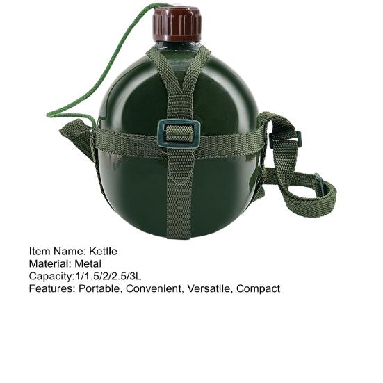 Military Water Bottle Adjustable Strap Water Container Large Capacity Canteen Kettle for Outdoor Camping Hiking Travel Fishing