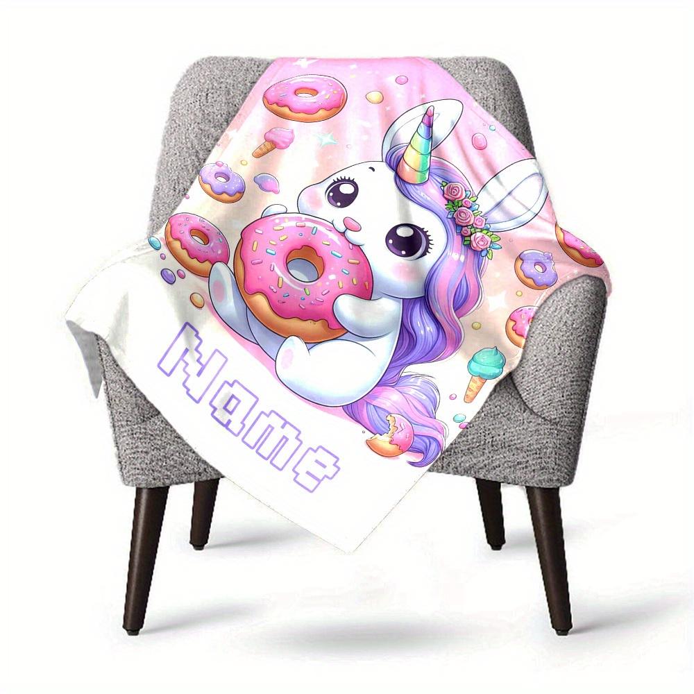 Unicorn Donut Home Customization Blanket Comfortable Soft Lightweight Multiseasonal Use For Picnics Sofas Offices Beds Living Rooms Perfect Gift For