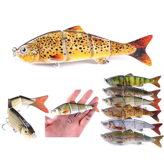 Bass Fishing Lures 3D Fisheye Simulation Hard Bait Multi Jointed Swimbaits Lifelike Slow Sinking Swimming Bass Lure Bait for Freshwater
