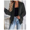 Women Loose Fit Plaid Knit Cardigan Autumn Winter Casual Sweater Coat