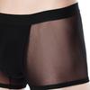Men Boxer Underwear Mid-rise Perspective Mesh Yarn Sexy Shorts Panties Solid Color Hollow Panties Daily Wear