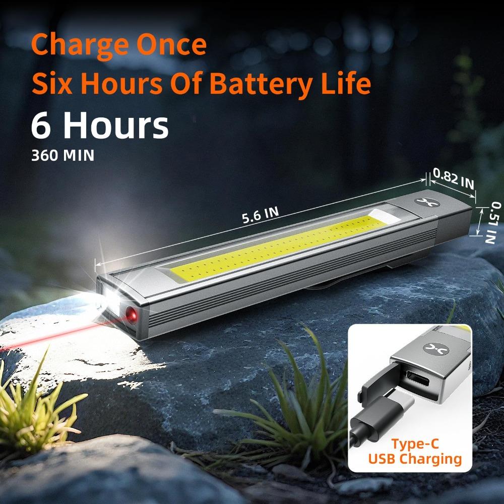 Magnetic Pocket Work Light Super Bright Flashlight LED Torch Light  Outdoor Camping Work Lighting