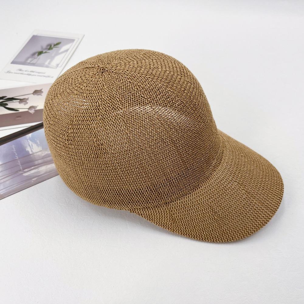 Breathable Mesh Baseball Cap Solid Color Paper Sun Hats Fashion Straw Baseball Cap  Unisex