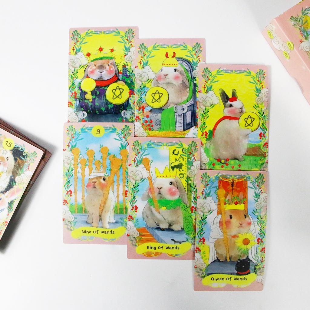 Таро «Пухлый кролик» 12*7 см. Колода из 78 карт с милыми кроликами. Жесткая упаковка 2,75 х 4,75 дюйма.