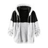 Men Hooded Fleece Jacket Adjustable Drawstring Long Sleeve Zipper Closure Coat Autumn Winter Warm Outerwear
