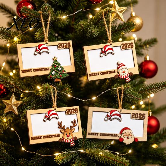 Wooden Cash Holder Ornaments Money Holder, Personalized Gift Wallet with Santa Wood Craft for Holidays Design, Creative Christmas Tree Hanging