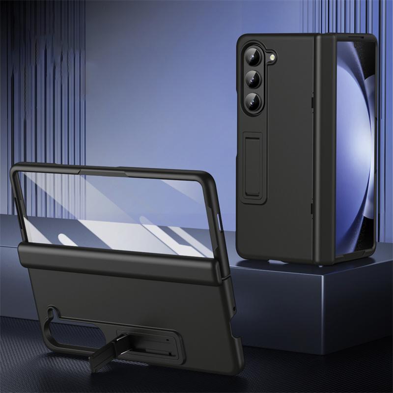 360 Full Protection Hinge Kickstand Case for Samsung Galaxy Z Fold 7 6 5 4 3 / 8 Ultra Tempered Glass Film Holder Folding Cover