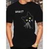"What?" Cat T-Shirt,Soft Breathable & Fade-Resistant, Classic Fit for Daily Casual Wear