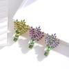 Fashion Crystal Lavender Brooches Pins Women Clothing Wedding Jewelry Party Accessories Gifts