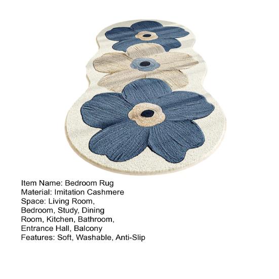 Цветочный ковер для пола Мягкий нескользящий ковер для спальни Винтажный весенний цветочный узор Моющийся коврик для пола для гостиной спальни ванной комнаты кухни