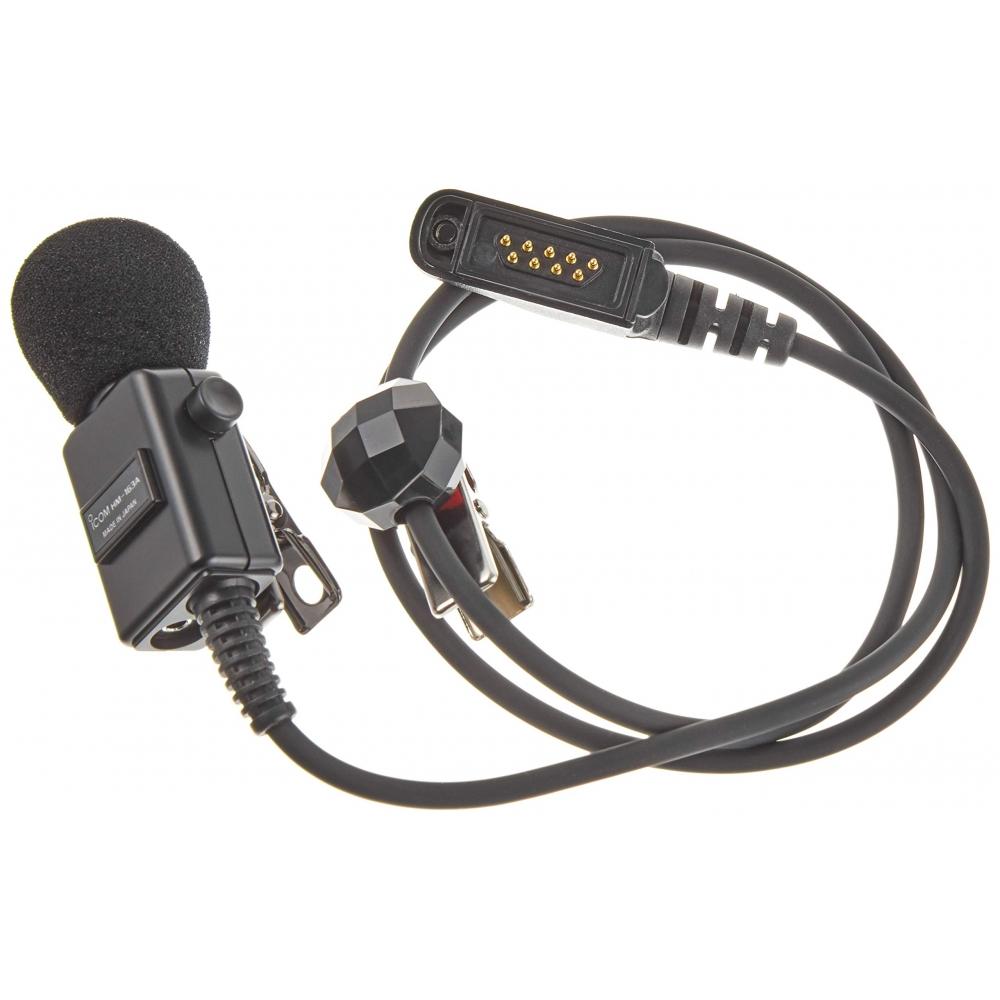 Микрофон с прищепкой Icom HM-163A с водонепроницаемым разъемом и переключателем PTT