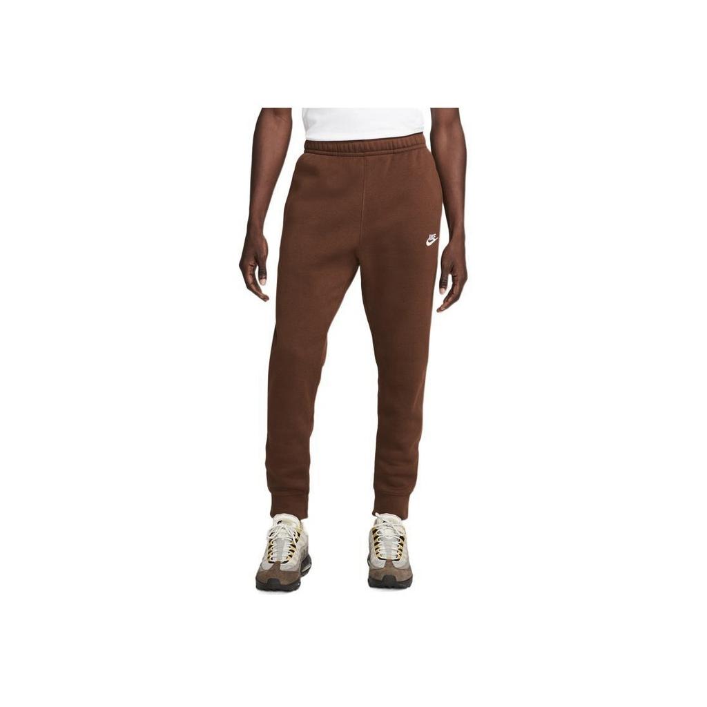 Nike Embroidered Logo Elastic Waist Casual Pants Men Bottoms Brown BV2672-259