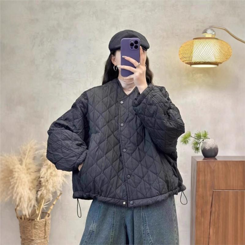 Johnature Женское зимнее модное свободное однобортное пальто с круглым вырезом и длинными рукавами, повседневное пальто