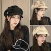 Korean Cloud Berets Fashion Pleated Octagonal Cap Vintage Solid Color Peaked Caps For Women Newsboy Painter Artist Hat