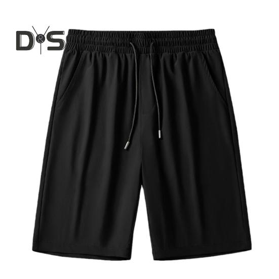 Мужские шорты, повседневные брюки с регулируемой талией на шнурке и усиленными карманами, однотонные, широкие летние спортивные шорты