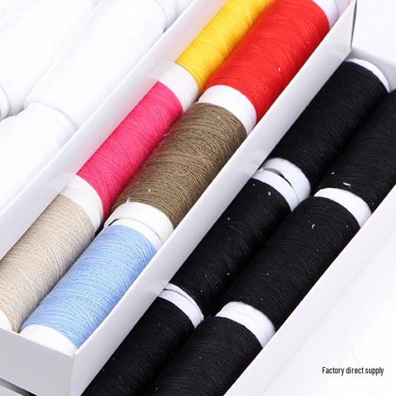 Handmade Polyester Thread Box: 12 Colors for Sewing, Patchwork, Needlework, & Machine Use