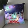 Christmas Light LED   Decoration 45x45cm Santa  Sled Village Color Ball Sofa Seat Pillow Sleeve  Cases