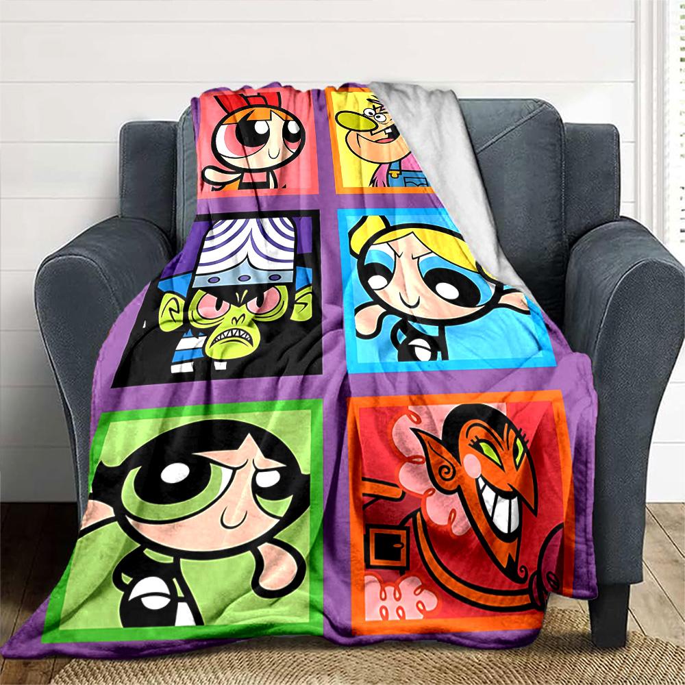 Cartoon Hero Characters Collage Flannel Blanket Super Soft Warm Cozy Blanket for Sofa Bed Office Travel All‑Season Home Decor Gift