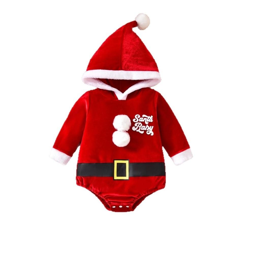 Hooded Design Infant Rompers Set with Socks Set Hooded Rompers Costume Christmas Party