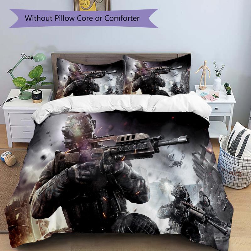 Warfare Future Soldier Print 3Pcs Bedding Setduvet Cover With 2 Bedropillowcase Home Birthday Gift