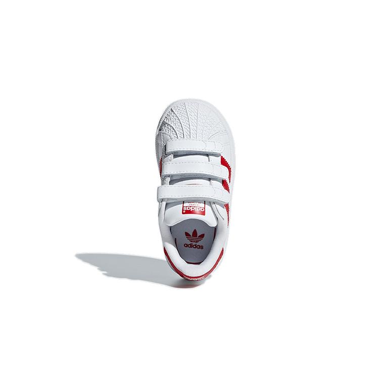 adidas Оригинальные SUPERSTAR CF Синтетическая кожа Удобные Нескользящие Низкие Детские Туфли Белый Красный Малыш CG6639