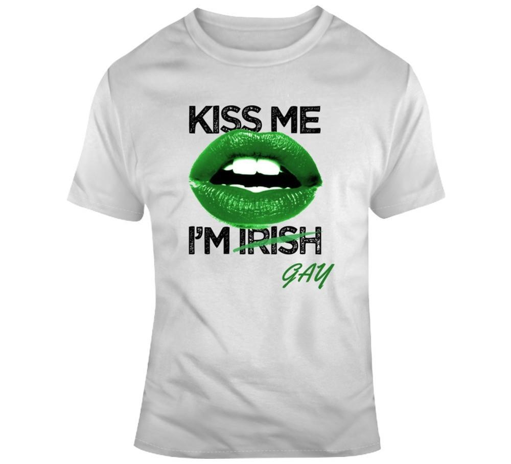 Kiss Me I#039;m Gay Tee Funny St Patrick#039;s Day T Shirt Unisex T-Shirt