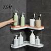 No Drill Corner Shelf Wall Mount Punch Free 180 Degree Rotatable Hollow Adhesive Drain Bathroom Shower Shampoo Storage Rack Holder Organizer Supplies