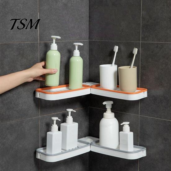 No Drill Corner Shelf Wall Mount Punch Free 180 Degree Rotatable Hollow Adhesive Drain Bathroom Shower Shampoo Storage Rack Holder Organizer Supplies