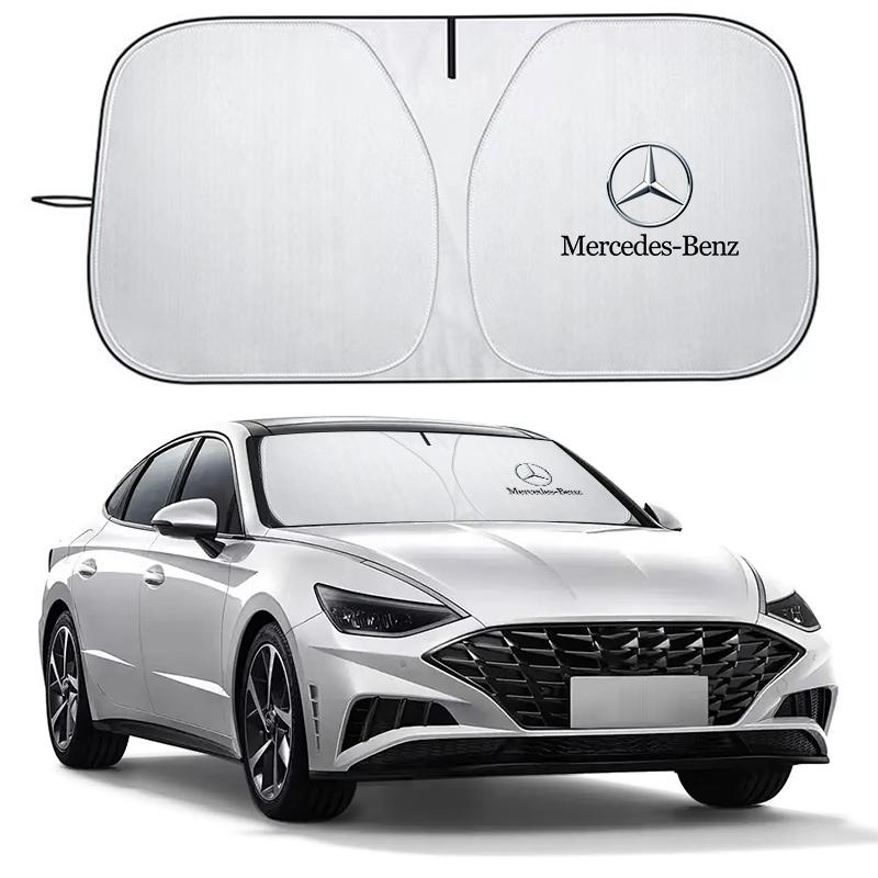 LRQ2 Car Windshield Sun Shade Cover Foldable Front Window Sun Visor Block UV Car Parasol Sunshade Protector Cover For Mercedes Benz