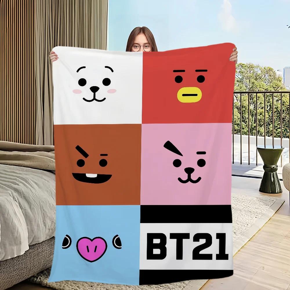 Милое Фланелевое Теплое Уютное Мягкое Плюшевое Покрывало для Лица K-pop для Гостиной Офиса Спальни Путешествий Подарок BBTS