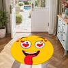 Smiley Face Round Area Rug Suitable for Study room Hallway Foyer Dormitory Anti-slip Round Rug Decorate Offices Wedding Party Gift