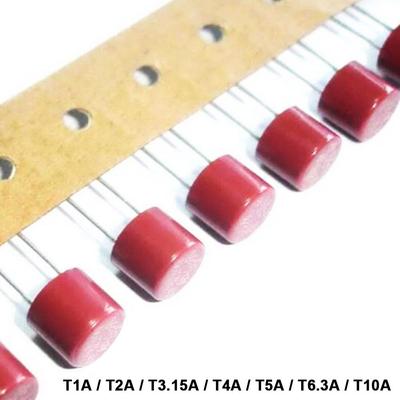 20 шт. T1A T2A T3.15A T4A T5A T6.3A T10A 250 В емкостный цилиндрический предохранитель миниатюрный медленный микропредохранитель установленный цилиндр DIP