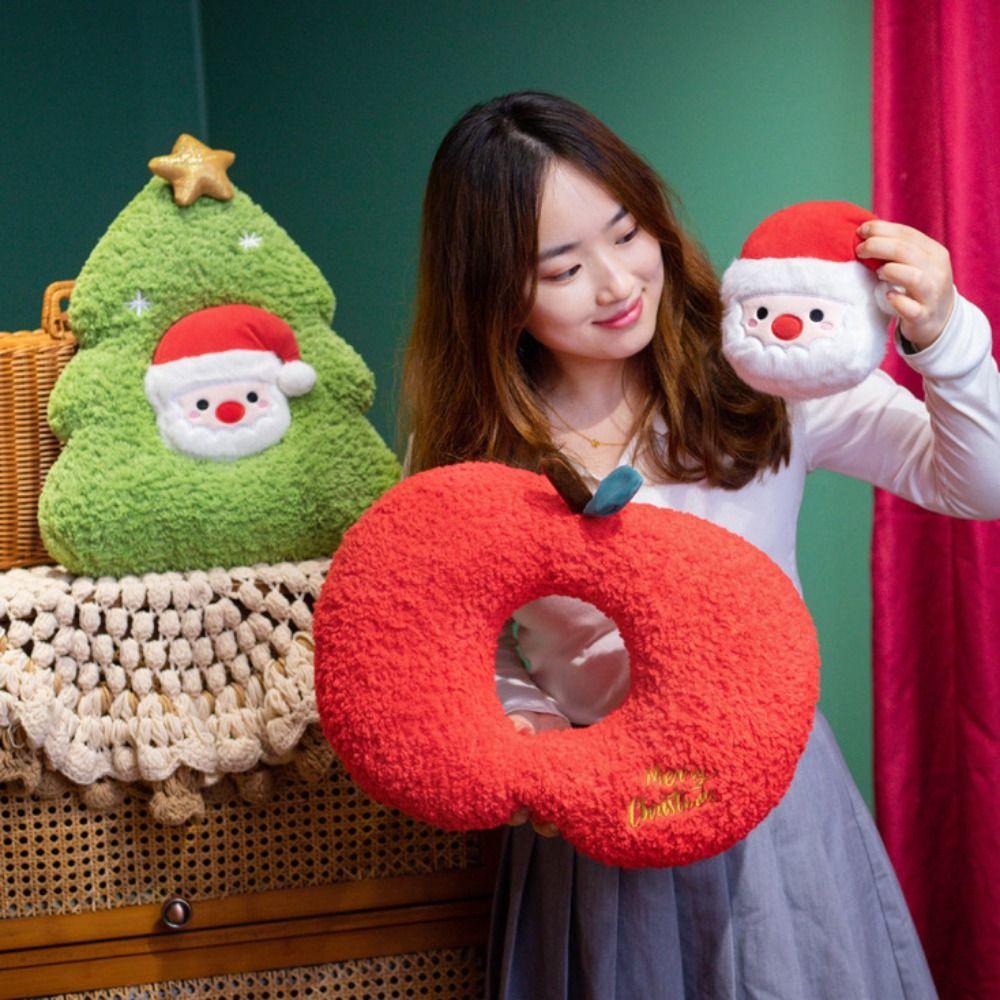 Cute Christmas Tree Plush Pillow Kawaii Throw Pillow Xmas Decor Christmas Cushion Gift