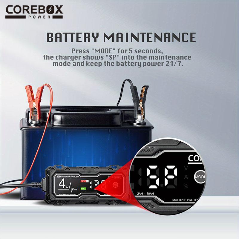 4A Автомобильное зарядное устройство для мотоциклетных аккумуляторов Многофункциональное защитное ЖК-дисплей Интеллектуальные зарядные устройства 12 В Импульсный ремонт AGM зарядное устройство для аккумуляторов