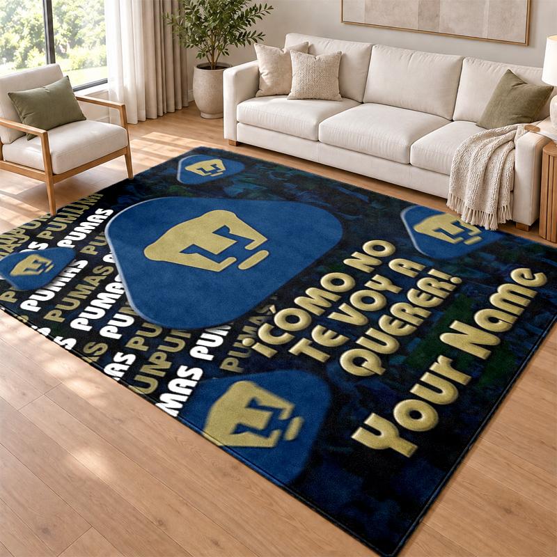 Club universidad nacional pumas Custom Name Personalized Rug Non‑Slip Doormat Floor Carpet Housewarming Birthday Gift for Family Friends