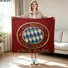 1PC FC Bayern Munchen Custom Name Patterned Flannel Blanket Suitable For All Seasons for Home Decor Warmth and Comfort Gifts Holiday Present
