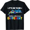 Cute Puzzle Dolphin It's Ok To Be Different Autism Awareness T-Shirt