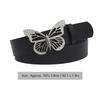Rhinestone Butterfly Buckle Belt Fashionable Pu Leather Women Wide Belt for Dress Shirt Decoration Black Free Size