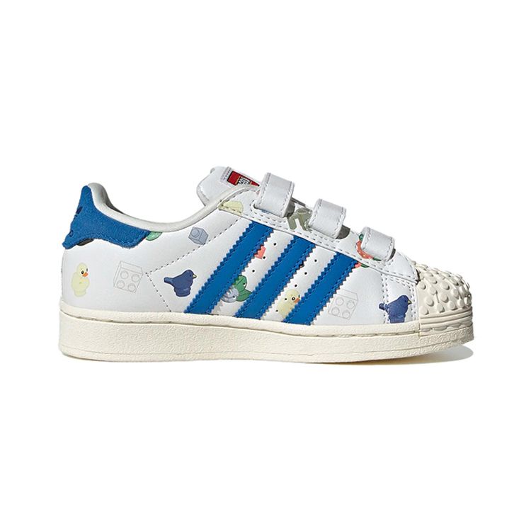 LEGO x adidas Superstar CF J Кирпичики и Фигурка - Белый Королевский Синий Детские Кроссовки Обувь-Белый Прозрачный-Белый IF2201