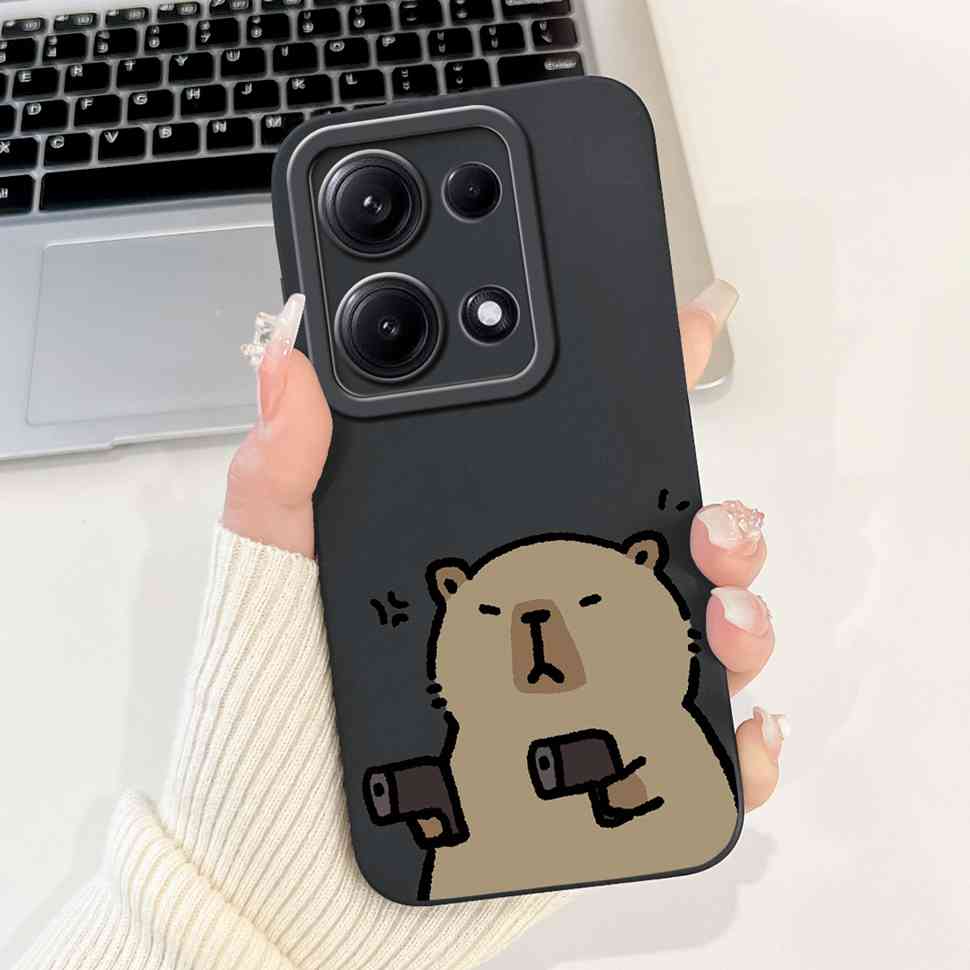 Простой силиконовый чехол для Redmi Note14s 4G Capa Милый панда кролик Ударопрочная задняя крышка для чехла телефона Xiaomi Redmi Note 14S