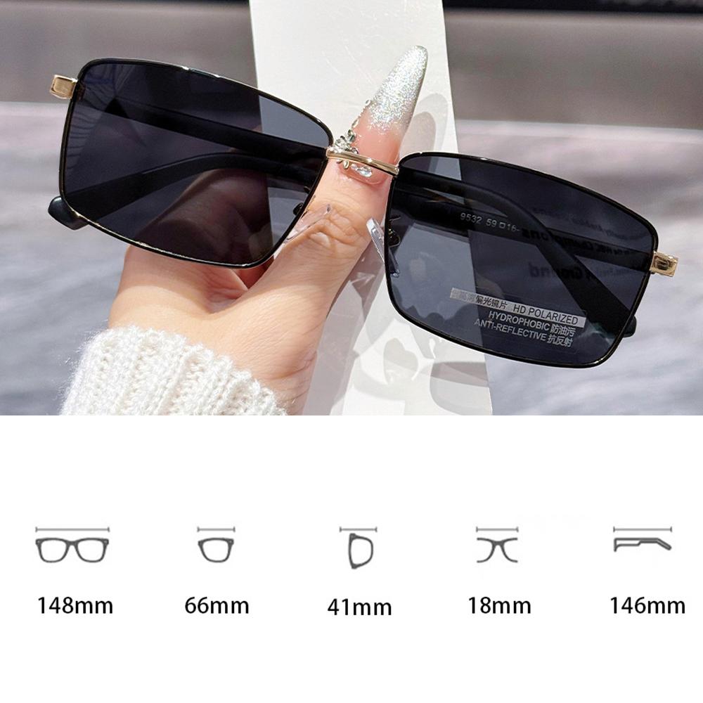 Metal Frame Polarized Sunglasses Man UV400 Lenses Lightweight Retro Square Sun Glasses Male Driving Shades Pilot Eyewear Goggles